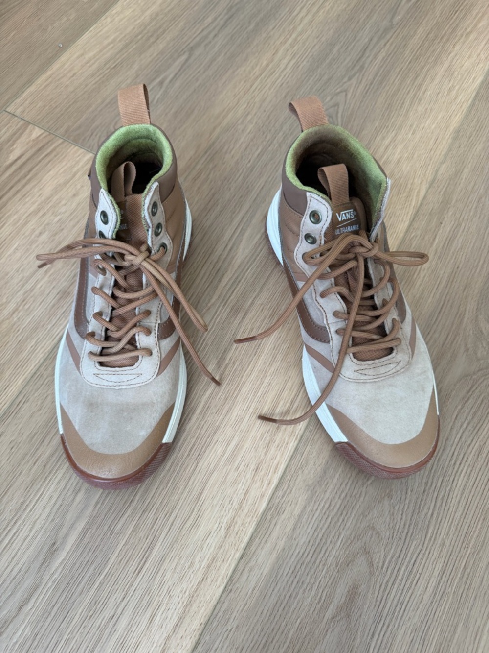 Vans Brown and Tan Ultrarange High-Top Sneakers